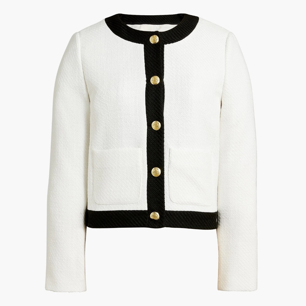 New JCREW Tweed Lady Jacket in Tweed Ivory